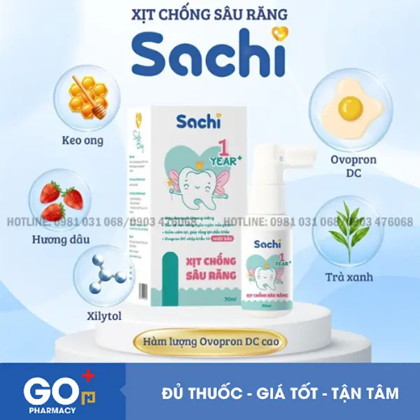 Xịt chống sâu răng Sachi 30ml